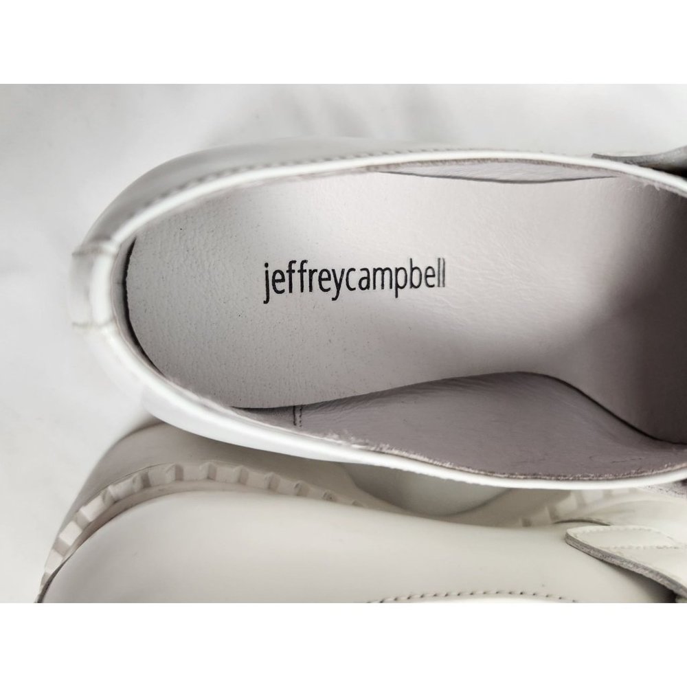 Jeffrey Campbell Women's Sz. 7.5  Librarian Platform Block Heel Loafers In White - Picture 4 of 8